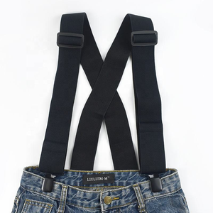 Bretelles pour homme Deepeel SP625 5*120cm noires élastiques en X pour uniformes de <span class=keywords><strong>travail</strong></span>, usage quotidien, clips robustes réglables, sangle élastique - Product Image 1