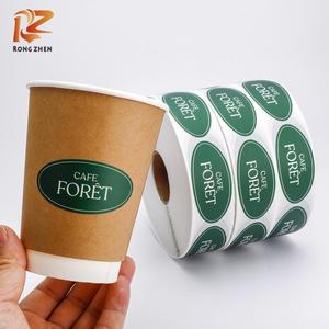 Etiquetas de Vinilo Autoadhesivas Ovaladas Personalizadas RONG ZHEN para Tazas de Café, Empaquetado de Marca de Cafetería, Ecológicas, Resistentes al Agua y al Calor - Product Image 3
