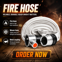 Enrouleur de tuyau d'incendie mural robuste, flexible, de type pivotant, avec revêtement en PVC tissé, 220 PSI, avec raccord en aluminium pour la protection incendie