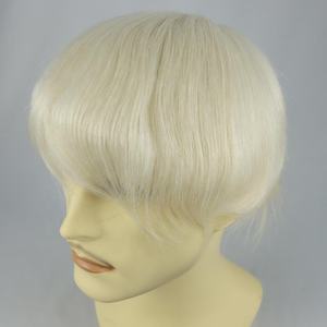 Q6 Perruque en dentelle suisse transparente avec contour en PU, 10x8, <span class=keywords><strong>cheveux</strong></span> raides pour hommes, <span class=keywords><strong>cheveux</strong></span> humains vierges européens # Toupet <span class=keywords><strong>blond</strong></span> <span class=keywords><strong>platine</strong></span> 60 - Product Image 6