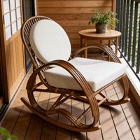 Chaise de salon en rotin naturel de style chinois classique, sur mesure, non pliable, garnissage en éponge haute densité, pour hôtels et maisons