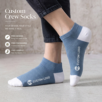 Chaussettes basses personnalisées pour hommes, colorées, décontractées, douces, respirantes, avec logo, OEM ODM