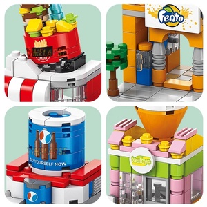 نموذج مصغر للمطعم ومتجر الشاي بتصميم الشارع، لعبة تعليمية مستوحاة من القهوة والحليب، قطع بناء بلاستيكية ABS بمقياس 1:48 - Product Image 5