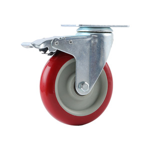 Wolverine <b>Casters</b> Swivel <b>Caster</b> 2 Inch Red PVC <b>Wheel</b> Dual Bearings Industrial Use - Product Image 3