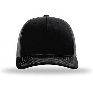 Casquette Trucker en Maille Noire et Grise à 6 Panneaux, Réglable, Respirante, pour Adultes Unisexe, Mode Extérieure - Product Image 4