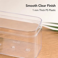 Boîte en plastique PS de qualité alimentaire, épaisseur 1 mm, haute transparence, emballage personnalisable pour gâteaux, biscuits, bonbons, mousses, modèle JNH-013