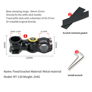 Khóa gấp <span class=keywords><strong>Selfie</strong></span> <span class=keywords><strong>Stick</strong></span>, thích hợp cho insta360 x4x3x5 toàn cảnh máy ảnh nhôm kính thiên văn cực cố định khung <span class=keywords><strong>Selfie</strong></span> <span class=keywords><strong>Stick</strong></span> - Product Image 4