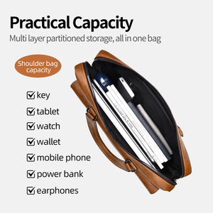 WEIXIER - Bolsos <span class=keywords><strong>de</strong></span> Mano Personalizados con Logotipo para Hombres <span class=keywords><strong>Abogados</strong></span>, Bolsa <span class=keywords><strong>de</strong></span> Mensajero <span class=keywords><strong>de</strong></span> un Solo Hombro, Maletín <span class=keywords><strong>de</strong></span> Cuero PU, Bolsa para Portátil <span class=keywords><strong>de</strong></span> Negocios para Hombres - Product Image 4