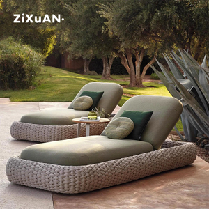 Chaise longue de plage nordique en aluminium, mobilier de jardin, ensemble repas d'extérieur en corde tressée, lit <span class=keywords><strong>pliant</strong></span> d'été, chaise longue de terrasse, <span class=keywords><strong>transat</strong></span> en rotin - Product Image 1