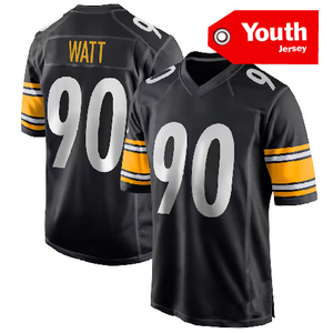 Jóvenes y niños Pittsburgh City #90 Watt #43 Polamalu 4 # Metcalf 8 # Rodgers America Cosido Camisetas de fútbol de alta calidad - Product Image 2