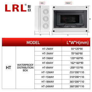 HT özelleştirilmiş alçak gerilim plastik su geçirmez dağıtım kutusu 2-Way elektrik muhafaza IP65 yüzey montaj ABS + PC malzeme - Product Image 3
