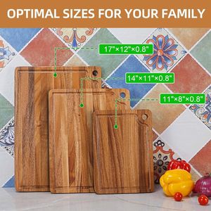 เขียงไม้ ชุด 3 ชิ้น พร้อมพื้นผิวทนทานสำหรับใช้ในครัว - Product Image 6