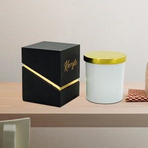 Boîtes de bougies en verre aromatiques de luxe personnalisées, <span class=keywords><strong>12</strong></span> <span class=keywords><strong>oz</strong></span>, emballage en papier à clapet magnétique, boîte en carton noir - Product Image 1