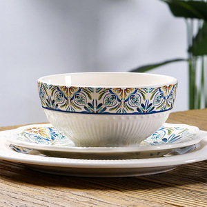 Plato plano de Pasta occidental en relieve de arte doméstico americano europeo, plato de cerámica Mediterráneo desechable, <span class=keywords><strong>platos</strong></span> y <span class=keywords><strong>platos</strong></span> de porcelana - Product Image 4