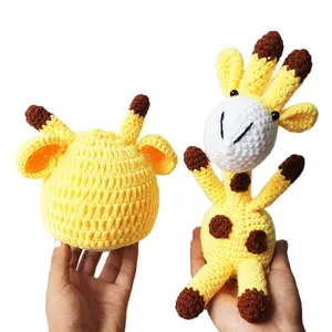 Chapeaux d'animaux au crochet bricolage à la main mignon dessin animé Animal chapeau d'hiver art artisanat poupée pour bébé filles jouets éducatifs