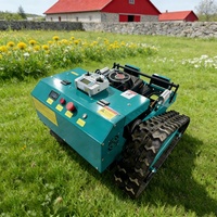 Tondeuse à gazon industrielle autotractée télécommandée sur chenilles, 190cc, à essence, tout-terrain, intelligente, pour la coupe de l'herbe et des mauvaises herbes