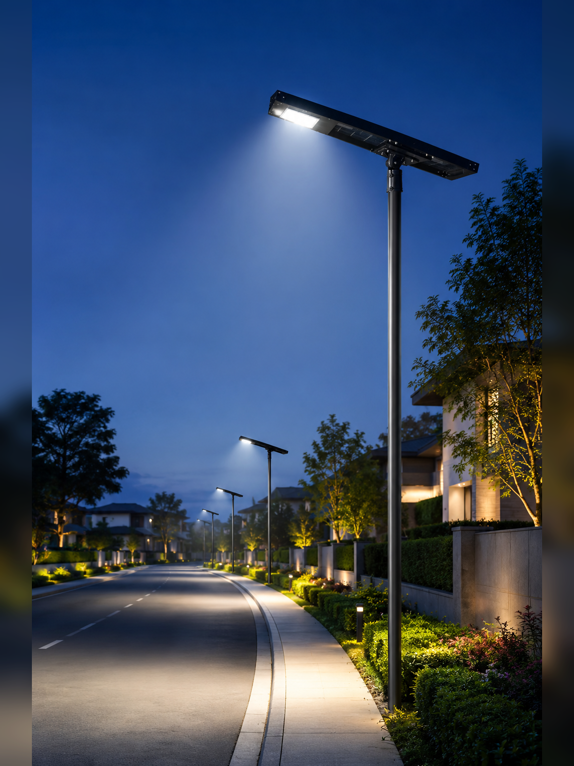 Cost Effective IP66 Anti Rust Painted Iron Housing Cost Effective Integrated Solar Street Light With Powerful LED Module