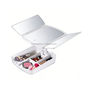 <span class=keywords><strong>Miroir</strong></span> de maquillage LED pliable avec tiroir de rangement, capteur tactile intelligent, <span class=keywords><strong>miroir</strong></span> <span class=keywords><strong>grossissant</strong></span> 5X, <span class=keywords><strong>miroir</strong></span> cosmétique de bureau, vente en gros - Product Image 3
