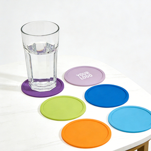 Diseño de logotipo personalizado promocional, posavasos de silicona de caucho ecológico, tapete de PVC suave para vasos. - Product Image 4