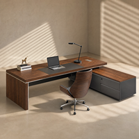 Bureau de direction de luxe au design moderne en forme de L, bureau de PDG, panneau de classe E0, personnalisable