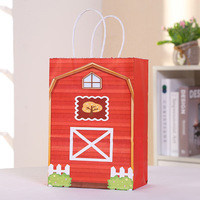 Sacs de fête sacs anniversaire thème animal conception laitière sacs en papier cadeau avec poignée sacs de fête fournitures de fête d'événement
