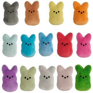 Vente en gros de lapins en peluche colorés de 15 cm, jouets de Pâques, simulation d'animaux en peluche, poupée pour enfants, coussin doux, cadeaux - Product Image 6