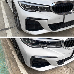 Embellecedor de entrada de aire delantero BMW 2019-2022, negro piano con textura de fibra de carbono, instalación adhesiva para Serie 3 G20 320i 325i M Sport - Product Image 4