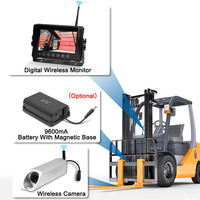 Caméra de recul magnétique sans fil facile à installer Moniteur de 7 pouces Système de caméra numérique sans fil pour chariot élévateur à fourche 2.4Ghz