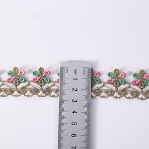 Lebar 3 cm <span class=keywords><strong>5</strong></span> cm kalung bordir renda pemangkasan poliester warna-warni pita renda bunga untuk gaun manset - Product Image 3