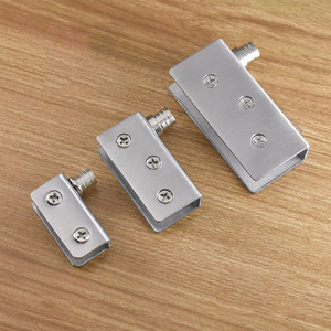 Clips de acero inoxidable para puertas de vidrio, pequeños, medianos y grandes, para gabinetes, vitrinas, accesorios de ferretería - Product Image 1
