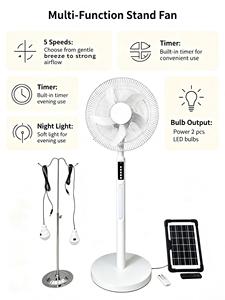 Ventilador portátil eléctrico y solar con USB y luz, funciona con batería solar, ideal para hoteles, ¡oferta imperdible! - Product Image 1