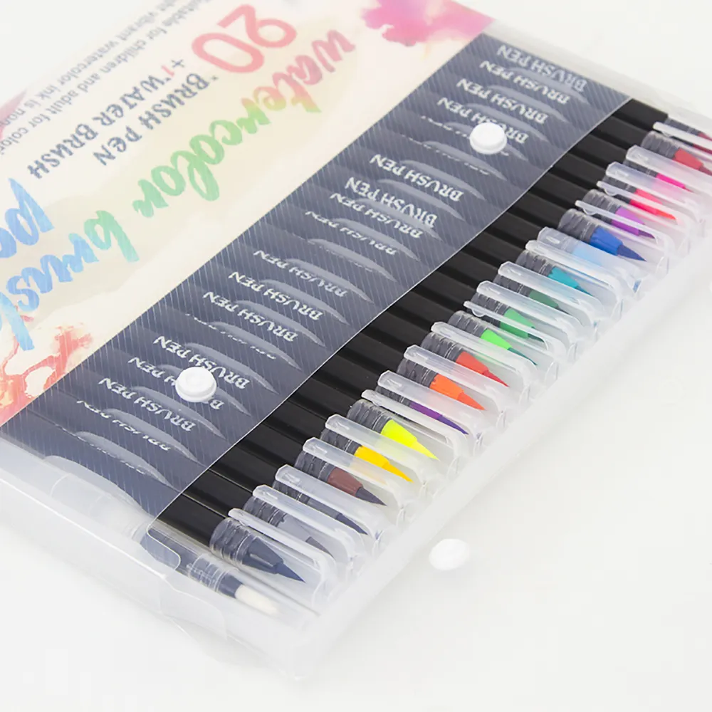 Factory produced 20 colors soft-headed watercolor pen kids drawing watercolor pen set