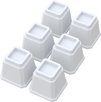 Lot de 6 rehausseurs de lit en plastique blanc robustes de 5 pouces, rehausseurs de meubles réglables pour lit, canapé, table, chaise, bureau