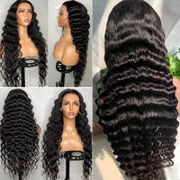 20 22 24 26 28 30 32 34 pouces 13x6 sans colle 360 HD dentelle frontale perruque lâche vague profonde bouclés naturel réel perruques de cheveux humains pour les femmes