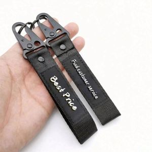 Wholesale Custom Motorcycle Wrist Strap <b>Lanyard</b> Keychain Eagle Mouth Metal Hook Leather <b>Polyester</b> Custom Logo Pantone Colors - Product Image 3