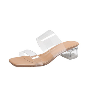 Sandalias de verano para mujer, zapatillas de gelatina de PVC, tacones altos para mujer, zapatillas de plexiglás transparentes con punta abierta, zapatos, sandalias de tacón - Product Image 6