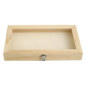 Caja de Madera Acrílica para Especímenes, con Tapa Abatible, 38x22x5.5cm, Caja Organizadora de Joyería Rectangular de Madera Maciza con Cierre, Caja de Regalo - Product Image 5