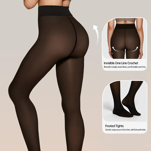 Pantimedias Térmicas para Mujer, Cintura Alta, Semitransparentes, Gruesas, Cálidas, Largas, Tejidas sin Costuras, para Uso Diario en Invierno - Product Image 3