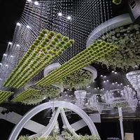 YOPIN-5148 2025 Rideau de cristal tendance avec têtes de roses artificielles pour décoration de plafond de mariage
