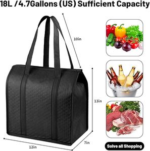 定制可重复使用的无纺布软购物杂货店野餐绝缘手提袋食品配送隔热食品冷却器袋 - Product Image 2