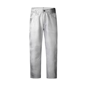 Jeans en denim décontractés pour hommes, coupe droite, argentés, grande taille, style hip-hop streetwear - Product Image 2