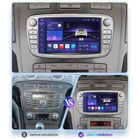 Radio Mobil Android 7 inci untuk Ford Focus, Pemasangan di Dasbor, Layar Sentuh Kapasitif IPS 1024x600, Android Auto, Layar Terpisah, Stereo MP3