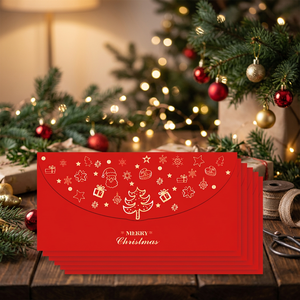 Christmas Gold Foil Red Envelope Gift Bag <b>New</b> <b>Year</b> Holiday Party Decoration Coated Paper Greeting <b>Card</b> - Product Image 1