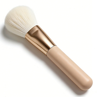 Pinceau à poudre compact beige mini personnalisé avec logo pour maquillage, accessoires de maquillage, outils de beauté, cadeau