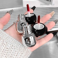 LUCKGO Little Fat Black Cat Lip Mud Velvet Matte Creamy Waterproof Fashion Long Lasting Non-Stick Cat Shape Lipstick 6 Colores
