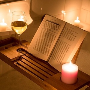 <span class=keywords><strong>Plateau</strong></span> de baignoire en bambou 10 caddie, haute qualité, extensible, pliable, support de lecture - Product Image 2