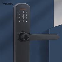 Cerraduras de mortaja inteligentes electrónicas biométricas Lector de tarjetas de identificación de seguridad multipunto para el hogar Apartamento Compatible Madera Aluminio WiFi