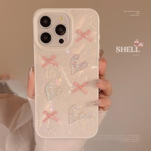 PH1036 ragazza fiocco <span class=keywords><strong>amore</strong></span> per iPhone 15Promax 16promax Hone Case 11 Sweet 12 adatto 13 Shell Pattern - Product Image 4