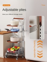 Étagère de rangement pour fruits et légumes de style chinois rétro, non pliable, multi-niveaux, séparateur de sol