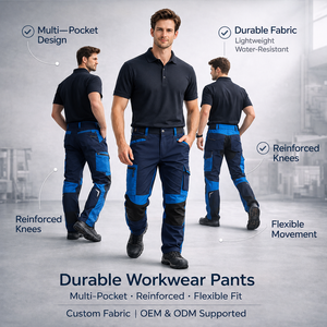 Pantalons <span class=keywords><strong>de</strong></span> <span class=keywords><strong>travail</strong></span> pour hommes sur mesure, multi-poches, avec logo imprimé, extensibles et respirants, pour la construction - Product Image 2
